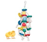Parrot Bird Toys - Wood Bird Beak Trimmer Grinding Multicolored Blocks | Parrot Foraging And Chewing Cage Accessories With Metal Hook for Medium and Small animals
