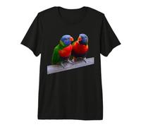 Parrot Bird Two Rainbow Lorikeet Parrots Ornithology Premium T-Shirt