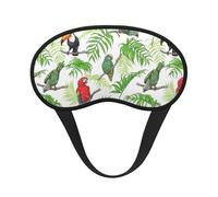 Parrot Birds and Tropical Tree Print Unisex Blackout Sleep Mask Comfortable Eye Mask for Travel Meditation Sleep Travel
