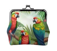 Parrot Birds and Tropical Tree Print Versatile Coin Purse Exquisite Mini Wallet Cute Change Pouch for Any Occasion
