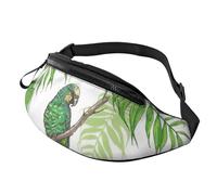 Parrot Birds and Tropical Tree Print Waist Bag for Travel Hiking Cycling and Running Festival Gear Storage Unisex Pack