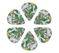Parrot Birds And Tropical Tree Printed Guitar Picks -6 Pcs Guitar Picks Plectrum,Guitar Accessories,Electric Guitar Pick, Bass & Ukulele 0.71mm