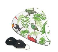Parrot Birds And Tropical Tree Set Of 6 Guitar Plectrums For Acoustic Guitar, Electric Guitar, Bass, Ukulele - Thin, Medium And Thick.