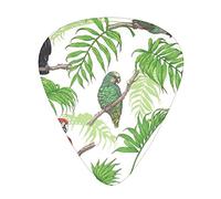Parrot Birds and Tropical Tree The guitar pick, for acoustic, electric, bass guitars - natural touch, 12 pack, multi-color.