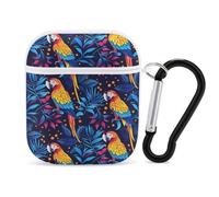 Parrot Birds Tropical Tree Earphone Case PC Bluetooth Headphone Case Compatible with Airpods 1/Airpods 2 White-style