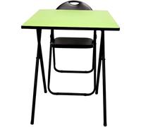 (Parrot, Black Frame-Black seat) Classroom Study Desk Folding Table & Chair