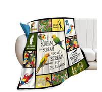 Parrot Blanket Soft Cozy Throw Gift for Women Girls Super Plush Warm Lightweight Fleece Flannel Blanket for Kids Adults 50"X40"