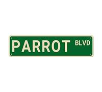 Parrot Blvd Street Sign, Parrot Sign Parrot Decor Parrot Lover Gift, Funny Animal Wall Decor For Home/Man Cave, Quality Metal Tin Signs 16X4 Inch