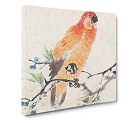 Parrot by Ren Yi Canvas Print | Gallery Wrapped 30mm Frame Wall Art | 14x14 inches | Ready to Hang | Modern Animals Picture | Living Room Bedroom Lounge Office