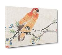 Parrot by Ren Yi Painting Canvas Print | Gallery Wrapped 30mm Frame Wall Art | 30x20 inches | Ready to Hang | Contemporary Animals Picture | Living Room Bedroom Lounge Office