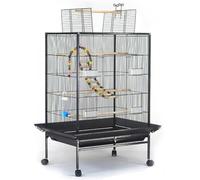 Parrot Cage Bird Cage With Stand Wrought Iron Large Flight Cages With Wheels For Decorative Aviary(A)