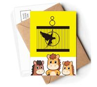 Parrot Cage Box Flying Art Deco Fashion Postcards Envelopes Cards Mailing Year Horse