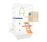 Parrot Cage for Home, Acrylic Birdcage For Parrotlet Conures Lovebirds Parrots With Breeding Box Tray Small Medium Birds(66.5cm)