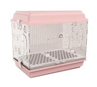 Parrot Cage for Home, Acrylic Birdcages Creative Bird Carriers Portable House Carrier Square Flight Cage Small Medium Birds(Pink)