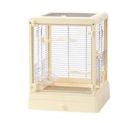 Parrot Cage for Home, Bird Cage Glass Metal With Bottom Tray Parrot For Parakeet Lovebirds Home Decor Small Medium Birds(Yellow)