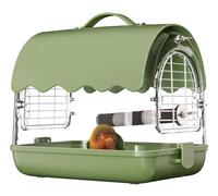 Parrot Cage for Home, Bird Carrier Backpack With Perch, Transparent Travel Cage Bag With Shade Cover Visible Window For Parrots Budgie Small Medium Birds(Grün)