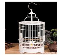 Parrot Cage for Home, Hanging Bird Cage Round Plastic Ornament With Safety Door For Indoor And Outdoor Small Medium Birds(White)