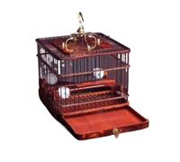 Parrot Cage for Home, Square Bird Cage Large Vintage Birdcages Hanging Carriers Portable Flight House Carrier Small Medium Birds(Rosso)