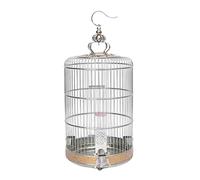 Parrot Cage for Home, Stainless Steel Birdcages Metal Round Bird Cage House Carrier Creative Retro Carriers For Home Garden Small Medium Birds(45.5 * 63cm)