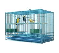 Parrot Cage for Home, Wrought Iron Birdcages Bird Cage With Rolling Stand High Capacity House Carrier Square Cages Small Medium Birds(L)