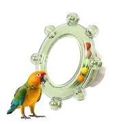 Parrot Cage Mirror Bird Toy Interactive Chew Resistant Acrylic Reflection Accessory Hanging Enrichment Item Pet Entertainment Stimulating Visual Play Support Social Behavior Exercise Toy For P