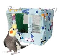 Parrot Cage Nest, Bird Hammock Tent, Breathable Bird Nest Cuddly Hut with Cool Mat, Waterproof Stuffed Toy Tent for Cockatiel Conure Lovebird