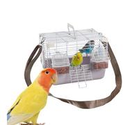 Parrot Cage Portable Transport Cage for On the Go with Carry Handle and Robust Small Animal Accessories for Cockatiels, Heads and Pearl Strokes
