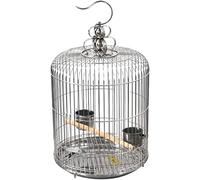 Parrot Cage Stainless Steel Round Bird Cage, Hanging Pet Home Cage, Easy to Carry Travel Birdcage for Cockatiel Canary Pigeons Habitat Breeding Box