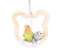 Parrot Cage Swing | Wooden Bear Shape Training Toys For Lovebirds - Parakeet Exercise Toy | Daily Play Macaw Parakeet Parakeets Parents Animal Trainers