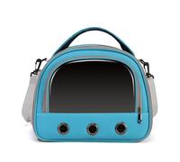 Parrot Carrier Travel Bird Carrier 12 * 8 * 10in Panoramic View with Plush Mat Metal Tray Grid Foot Pad for Parrot Hamster Hedgehog Rabbit Sugar Glider (Dark Blue)
