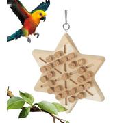Parrot Chew Toy - 13cm Bird Toy Natural Play Accessory, Cage Hanging Toy with Small Oak Plugs | Mental Stimulation, Cockatiel Macaw Activity, Enrich