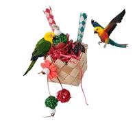 Parrot Chew Toy - 15cm Colorful Bird Cage Accessory, Safe Harmless Gnawing Toy | Fun Interactive Play for Parakeets Cockatiels Budgies Lovebirds Medium Parrots Cage Entertainment Enrichment