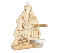 Parrot Chew Toy - 9.65 Inches Christmas Tree Design | Wooden Activity Perch - Multi Function Cage Accessory For Cockatiels Budgies Lovebirds Supporting Beak Grinding Tug Play Feeding Rest