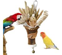 Parrot Chew Toy | Wheat Ears Bouquet For Conure Fun Chew Accessory For Rabbits And Birds Large Hanging Toy In Cage For Beak Grinding And Entertainment