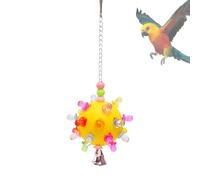 Parrot Chew Toys,Colorful Parakeet Chewing Toy - Relief Boredom Cage Accessories Training Forager Ball with Bell for African Grey