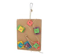 Parrot Chewing Toy,Hanging Parrot Cardboard Gnawing Toy with Colorful Wooden Blocks,Hanging Wooden Chewing Toy for Birds Small Parakeet Cockatiel Love Birds Macaws (85x45x15cm / 33.46x17.72x5.91in)