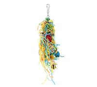Parrot Chewing Toy & Swing | Colorful Bird Cage Accessories with Bell | Reduce Stress & Discourage Biting | Wooden Perch for Play/Exercise/Entertainment