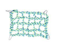 Parrot Climbing Net with Ladder Swing Hooks Cotton Rope | Indoor Playground Setup, Multi-configurable Activity Piece for Cockatiels and Rats, Entertaining Net Bridge