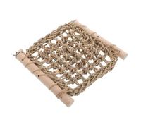 Parrot Climbing Perch Chewing Size S Wood Straw Rope | Easy to Clean, Beak Grinding Support, Cage Use, for Budgie and Parakeet, Khaki Finish