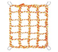 Parrot Cotton Rope Hammock Toy 4 Hook Climbing Net Bird Swing Small Pet Activity Playground(Orange)