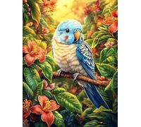 Parrot Couple in A Tropical Forest 300 Pc DIY Jigsaw Puzzle Fairy Tale Scenery Cartoon Puzzles for Adults Teens Hard Challenging Team Building Stress Reducing Autumn High-grade Rigid Cardboard 300 P
