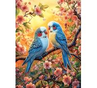 Parrot Couple in Love Garden 500 Pc DIY Jigsaw Puzzle Puzzles for Adults Teens Hard Challenging Team Building Stress Reducing Autumn Sturdy Wooden Cardboard 500 PCS