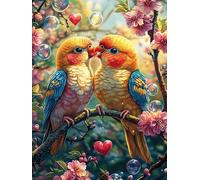Parrot Couple in Tropical Forest 1000-piece Jigsaw Puzzle Bundle Magical Accompany Fairy Tale Family Puzzle Lovers Brain Training Mindful Activity Spring Paperboard Creativity & Gift Giving