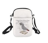 Parrot Crossbody Bag Funny African Grey Parrot Gifts i Speak Fluent African Grey Bird Lover Gifts Crossbody Cell Phone Purse