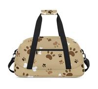 Parrot Design Pattern Gym Bag Sports Duffle Bag Weekend Sleepover Duffel Bags Small Travel Tote for Overnight Workout Gymnastics Dance Ballet, Paw Fun Style, 18.9 x 8.7 x 10.6 in, Duffel Bags