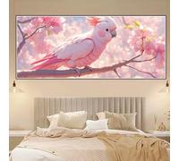 Parrot Diamond Art for Adults Kids Flower Large Diamond Painting Kit for Beginners, 5D DIY Full Round Drill Embroidery Cross Stitch Crystal Art Mosaic Kits for Adults, Home Wall Decor 20x59inch Z-S751