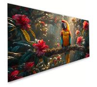 Parrot Diamond Art Kits Adults, 5D Diamond Painting Tree Dimond Art for Kids Beginner, DIY Full Drill Crystal Arts and Crafts Canvas Paintings with Accessories, Home Wall Decor, Gifts 70x140cm G2-33