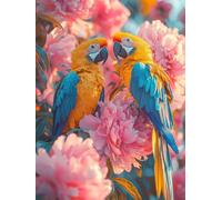 Parrot Diamond Art Kits Adults, 5D Diamond Painting with Round Full Drill, DIY Crystal Art Paintings Rhinestone Cross Stitch Kit, Dimond Arts and Crafts for Adults, Home Room Decor, 16x20 inch R-15