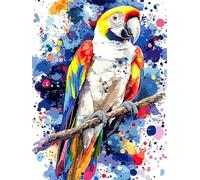 Parrot Diamond Art Kits Adults, 5D Diamond Painting with Round Full Drill, DIY Crystal Art Paintings Rhinestone Cross Stitch Kit, Dimond Arts and Crafts for Adults, Home Room Decor, 12x16 inch R-81