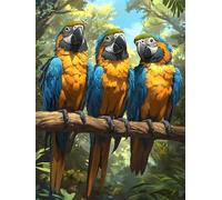 Parrot Diamond Art Kits Adults, 5D Full Drill Diamond Painting Forest 10x15 cm DIY Crystal Art Cross Stitch Embroidery Pictures Crafts Gem Sequin Canvas Paintings for Home Wall Decor Gift Women H-398
